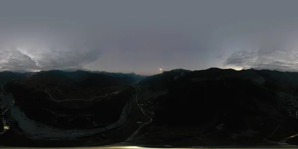 360 Panoramy Górach Nocy — Zdjęcie stockowe