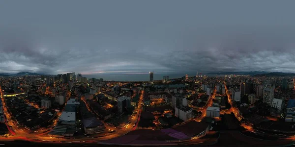 Batumi Geórgia Abril 2020 360 Panorama Cidade Noturna — Fotografia de Stock