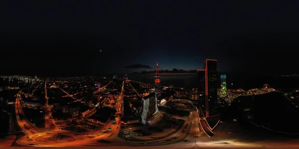Batumi Georgia Julio 2020 360 Panorama Ciudad Nocturna —  Fotos de Stock