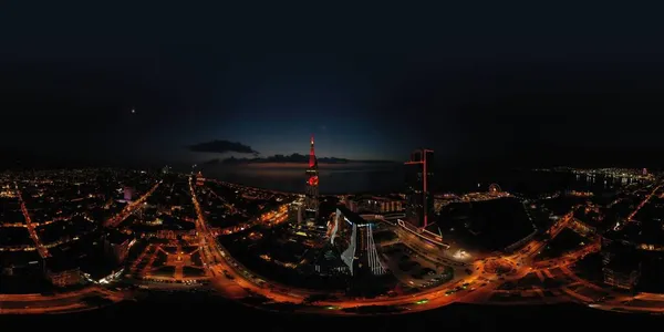 Batumi Georgia Temmuz 2020 360 Gece Şehri Panoraması — Stok fotoğraf