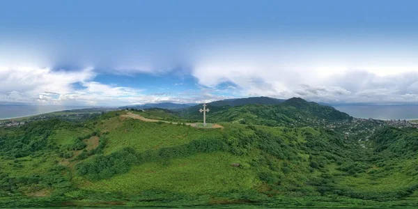 360 Panorama Cross Mountain — Stock Photo, Image