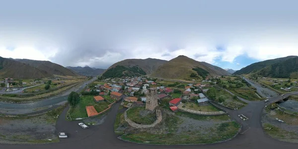 360 Grad Panorama Des Svan Turms Dorf Sno Georgien — Stockfoto