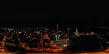 Batumi, Gürcistan - 2 Ağustos 2020: 360 gece şehrin manzarası