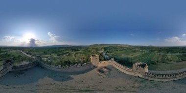 Kale, panorama 360, hava manzaralı.
