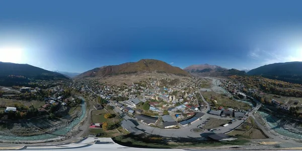 360 Панорама Города Местиа Нижняя Сванетия Грузия — стоковое фото