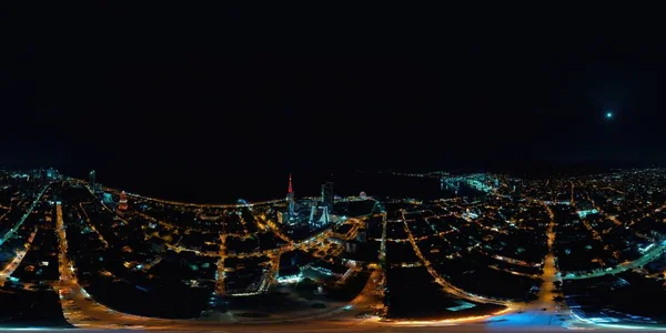 Batumi Georgia Srpna 2020 360 Panorama Města Noci — Stock fotografie