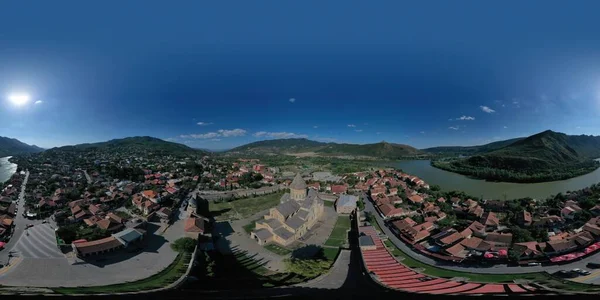 360 Panorama Twierdzy Ananuri Gruzja — Zdjęcie stockowe