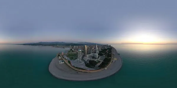 格鲁吉亚巴统 2020年5月27日 360幅夜景全景 — 图库照片