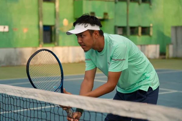 Batumi Georgia Octubre 2021 Hombre Juega Tenis — Foto de Stock