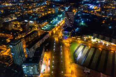 Batum, Gürcistan - 2 Ağustos 2020: İHA ile Gece Şehri