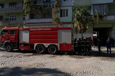 Batumi, Georgia - 9 Ekim 2021: İtfaiyeciler