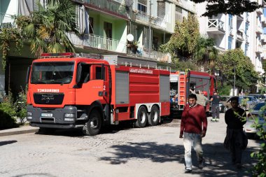 Batumi, Georgia - 9 Ekim 2021: İtfaiye araçları