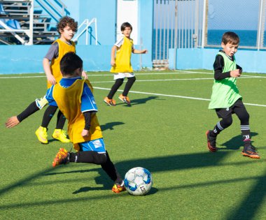 Batumi, Gürcistan - 4 Kasım 2021: Çocuk futbol festivali