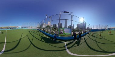 Batumi, Gürcistan - 4 Kasım 2021: 360 Bir futbol maçının panoraması