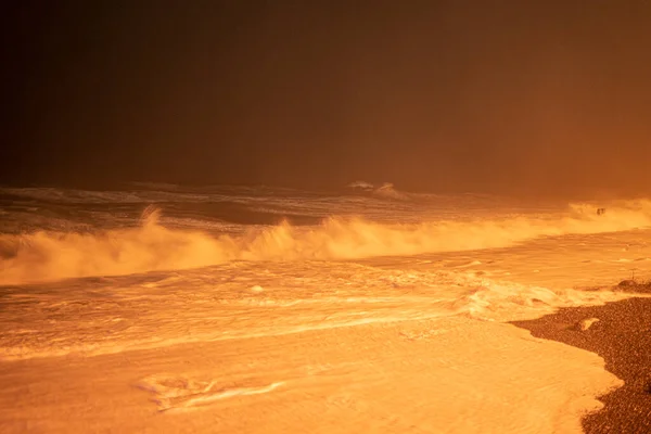 Storm Sea Night Long Exposure — Stock Photo, Image