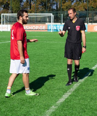 Zugdidi, Gürcistan - 6 Kasım 2021: Amatör Futbol Ligi