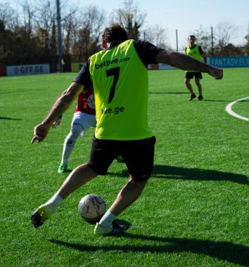 Zugdidi, Gürcistan - 6 Kasım 2021: Amatör Futbol Ligi