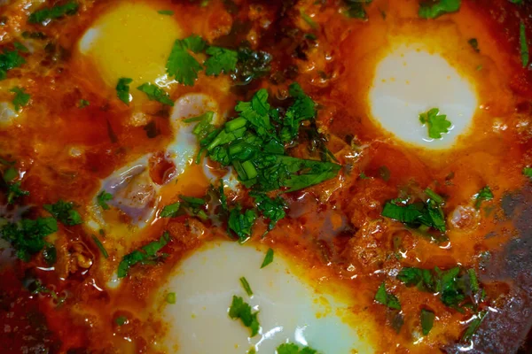 Приготовленный Суп Яйцом Зеленой Фасолью — стоковое фото