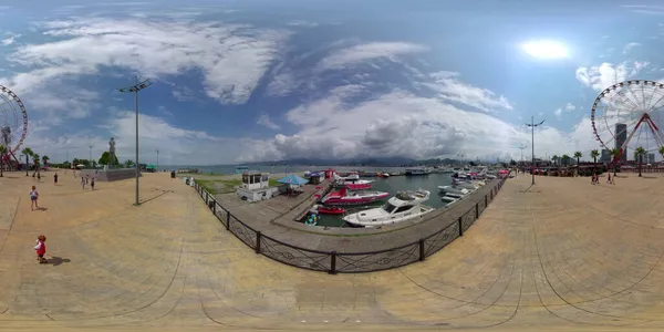 Батуми Грузия Июля 2021 Года 360 Панорама Морского Порта — стоковое фото