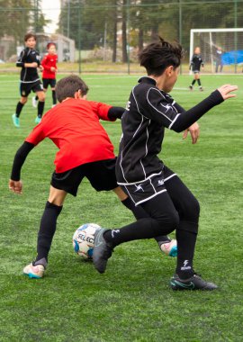 Batumi, Gürcistan - 18 Kasım 2021: Futbol turnuvası Batumi Kupası-2021 2010 yılında doğan çocuklar arasında