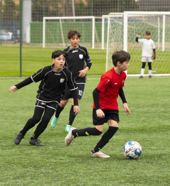 Batumi, Gürcistan - 18 Kasım 2021: Futbol turnuvası Batumi Kupası-2021 2010 yılında doğan çocuklar arasında