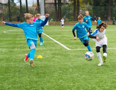 Batumi, Gürcistan - 18 Kasım 2021: Futbol turnuvası Batumi Kupası-2021 2010 yılında doğan çocuklar arasında