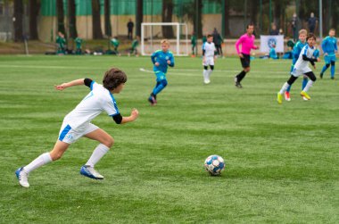 Batumi, Gürcistan - 18 Kasım 2021: Futbol turnuvası Batumi Kupası-2021 2010 yılında doğan çocuklar arasında