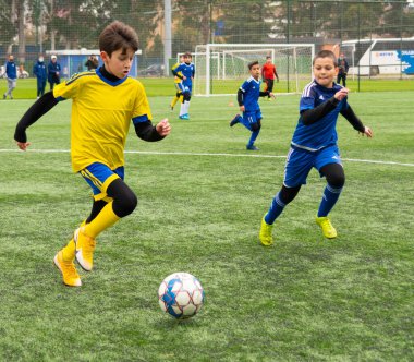 Batumi, Gürcistan - 18 Kasım 2021: Futbol turnuvası Batumi Kupası-2021 2010 yılında doğan çocuklar arasında