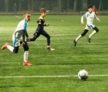 Batumi, Gürcistan - 18 Kasım 2021: Futbol turnuvası Batumi Kupası-2021 2010 yılında doğan çocuklar arasında