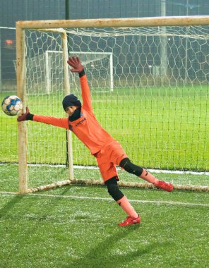 Batumi, Gürcistan - 18 Kasım 2021: Futbol turnuvası Batumi Kupası-2021 2010 yılında doğan çocuklar arasında