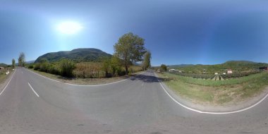 Kakheti 'deki üzüm bağları, panorama 360