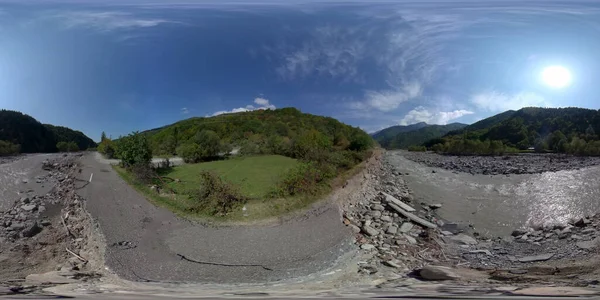 360 Panorama Górskiej Rzeki — Zdjęcie stockowe