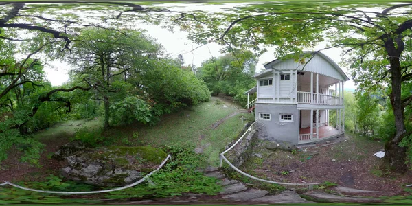 Panorama 360 Soukromý Dům Lese — Stock fotografie