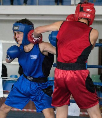 Batumi, Gürcistan - 12 Aralık 2021: Boks turnuvası