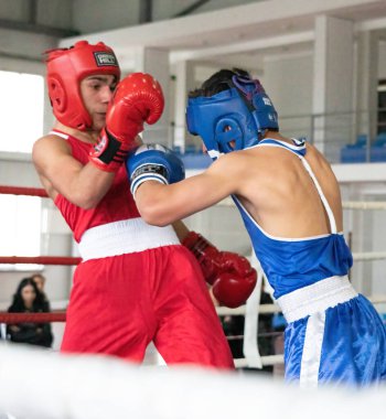 Batumi, Gürcistan - 12 Aralık 2021: Boks turnuvası