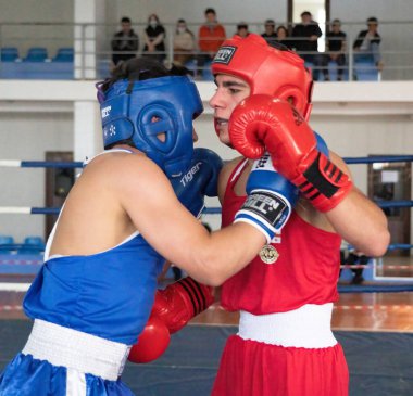 Batumi, Gürcistan - 12 Aralık 2021: Boks turnuvası