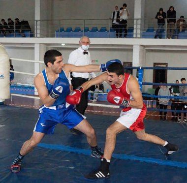 Batumi, Gürcistan - 12 Aralık 2021: Boks turnuvası