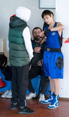 Batumi, Gürcistan - 12 Aralık 2021: Boks turnuvası