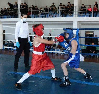 Batumi, Gürcistan - 12 Aralık 2021: Boks turnuvası