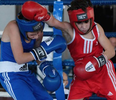 Batumi, Gürcistan - 12 Aralık 2021: Boks turnuvası