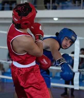 Batumi, Gürcistan - 12 Aralık 2021: Boks turnuvası