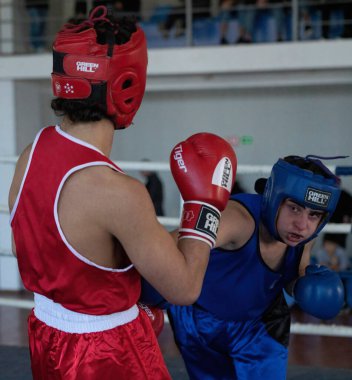 Batumi, Gürcistan - 12 Aralık 2021: Boks turnuvası