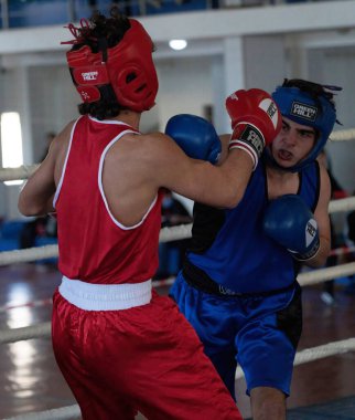 Batumi, Gürcistan - 12 Aralık 2021: Boks turnuvası