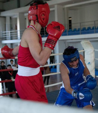 Batumi, Gürcistan - 12 Aralık 2021: Boks turnuvası