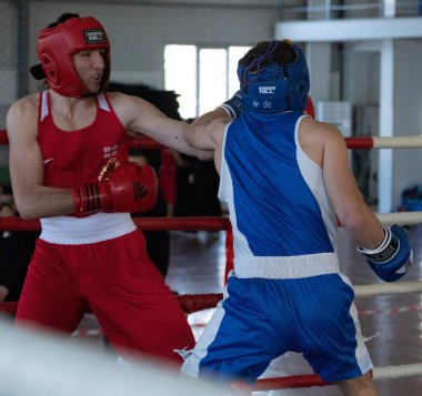 Batumi, Gürcistan - 12 Aralık 2021: Boks turnuvası