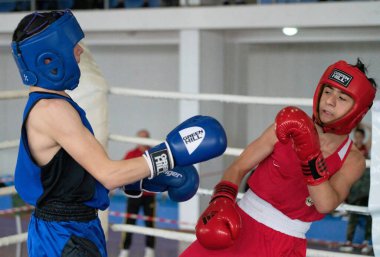 Batumi, Gürcistan - 12 Aralık 2021: Boks turnuvası