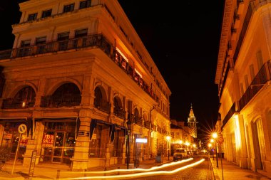 Batumi, Georgia - January 7, 2022: street of the old city at night