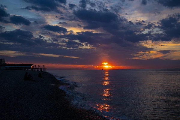 Όμορφο Ηλιοβασίλεμα Στη Μαύρη Θάλασσα — Φωτογραφία Αρχείου