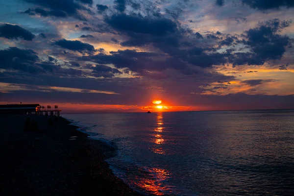 Mooie Zonsondergang Zwarte Zee — Stockfoto