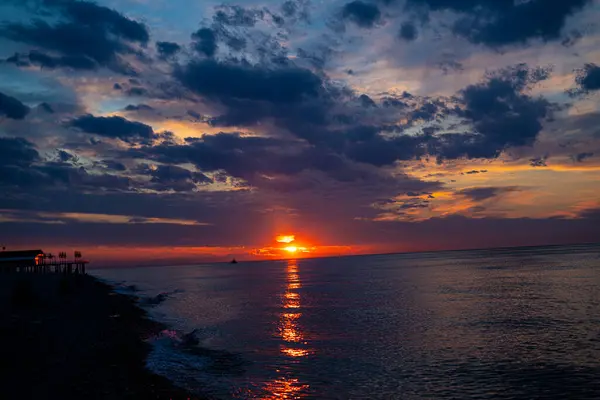 Krásný Západ Slunce Černém Moři — Stock fotografie